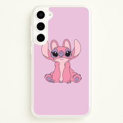 Sitting Down - Pink Alien  - Angel Stitch Phone Case for Galaxy S23 Plus