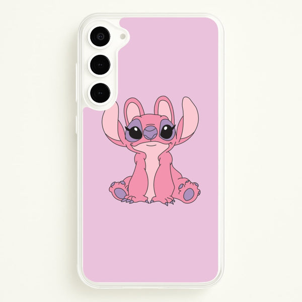 Sitting Down - Pink Alien  - Angel Stitch Phone Case for Galaxy S23 Plus