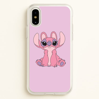 Sitting Down - Pink Alien  - Angel Stitch Phone Case for iPhone X / XS