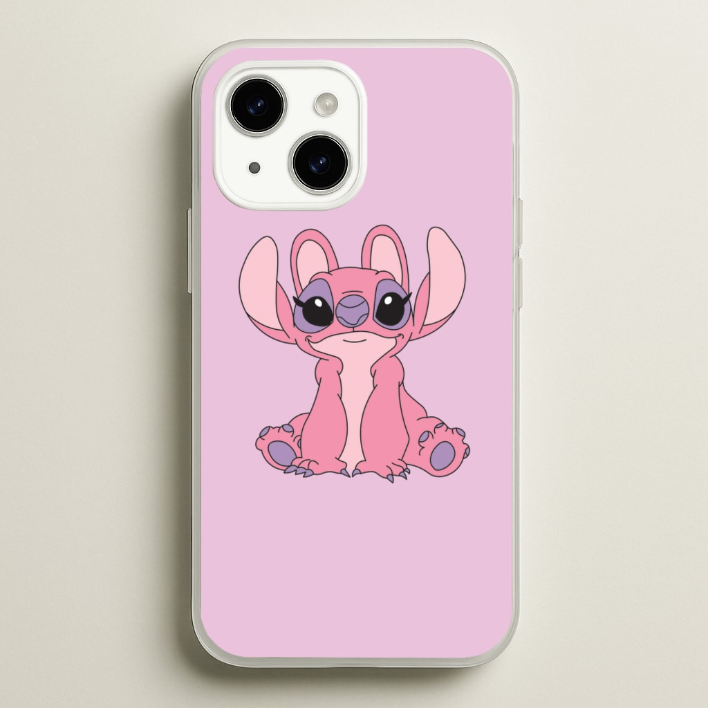 Sitting Down - Pink Alien  - Angel Stitch Phone Case for iPhone 14