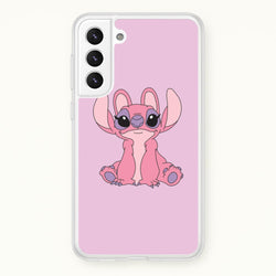 Sitting Down - Pink Alien  - Angel Stitch Phone Case for Galaxy S21FE