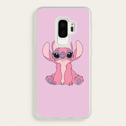 Sitting Down - Pink Alien  - Angel Stitch Phone Case for Galaxy S9 Plus