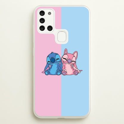 Best Friends - Pink Alien  - Angel Stitch Phone Case for Galaxy A21s