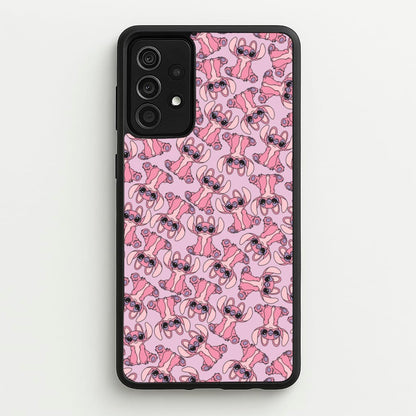 Angel Pink Alien Pattern  - Angel Stitch Phone Case for Galaxy A52 / A52s