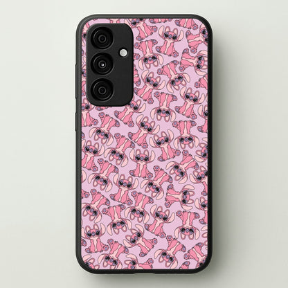 Angel Pink Alien Pattern  - Angel Stitch Phone Case for Galaxy A35