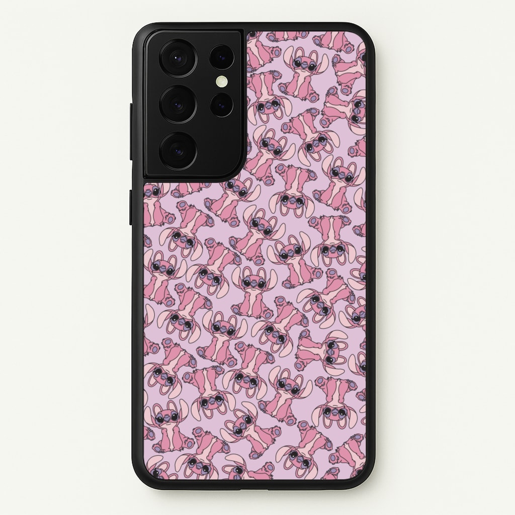 Angel Pink Alien Pattern  - Angel Stitch Phone Case for Galaxy S21 Ultra
