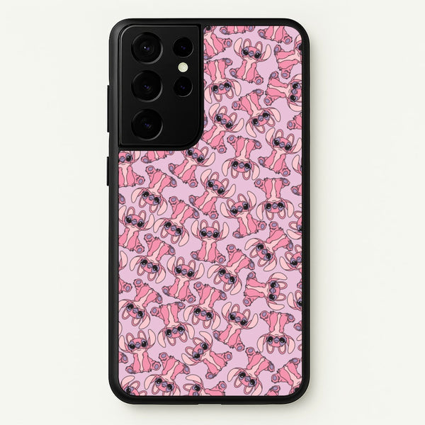 Angel Pink Alien Pattern  - Angel Stitch Phone Case for Galaxy S21 Ultra