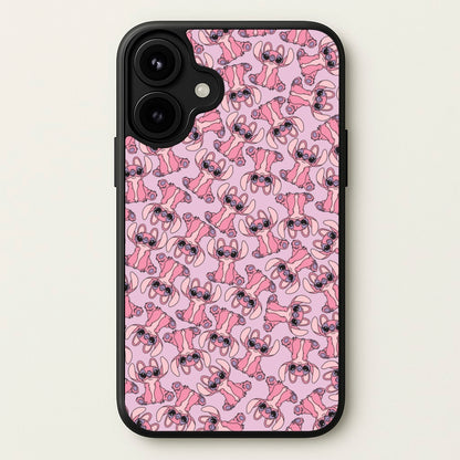 Angel Pink Alien Pattern Phone Case for iPhone 17