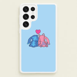 In Love - Pink Alien  - Angel Stitch Phone Case for Galaxy S22 Ultra