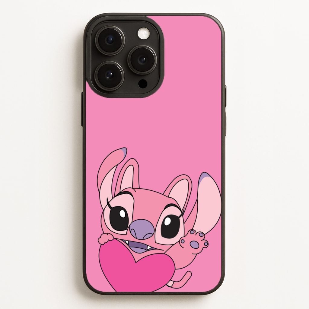 Holding Heart - Pink Alien  - Angel Stitch Phone Case for iPhone 16 Pro Max