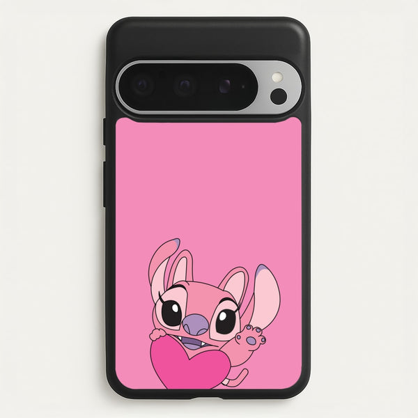Holding Heart - Pink Alien  - Angel Stitch Phone Case for Google Pixel 9 Pro XL