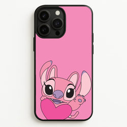Holding Heart - Pink Alien  - Angel Stitch Phone Case for iPhone 13 Pro Max