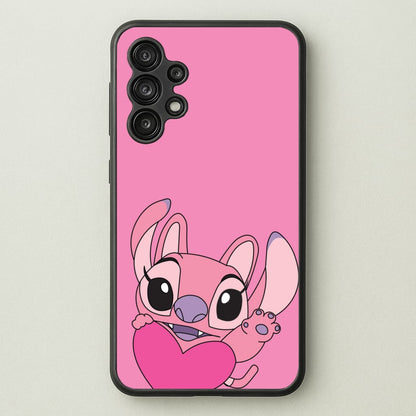 Holding Heart - Pink Alien  - Angel Stitch Phone Case for Galaxy A13