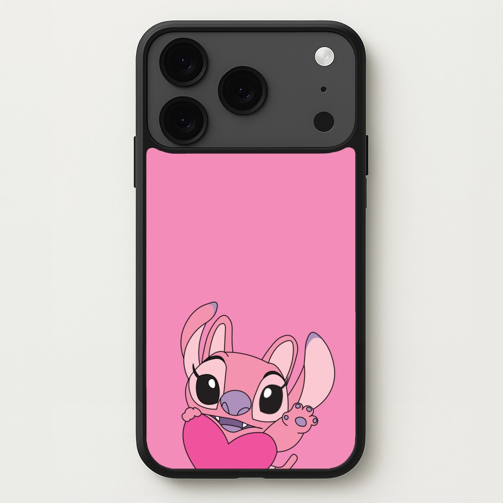 Holding Heart - Pink Alien Phone Case for iPhone 17 Pro Max