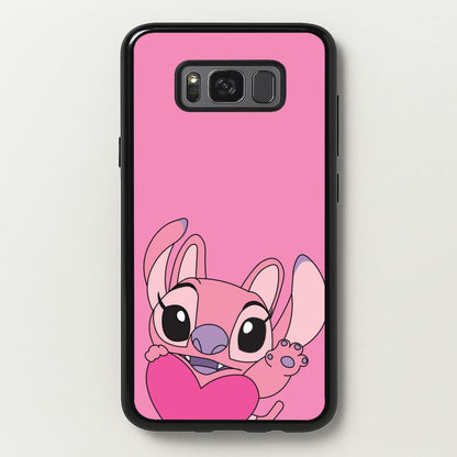Holding Heart - Pink Alien  - Angel Stitch Phone Case for Galaxy S8 Plus