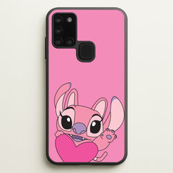 Holding Heart - Pink Alien  - Angel Stitch Phone Case for Galaxy A21s