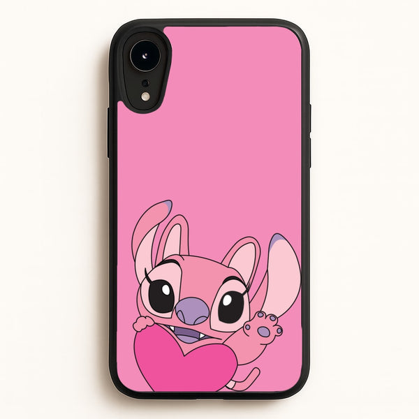Holding Heart - Pink Alien  - Angel Stitch Phone Case for iPhone XR