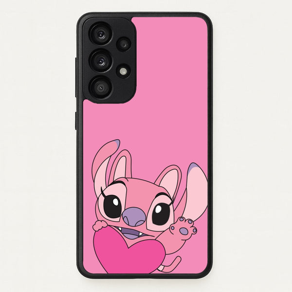 Holding Heart - Pink Alien  - Angel Stitch Phone Case for Galaxy A53
