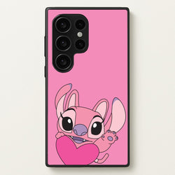 Holding Heart - Pink Alien  - Angel Stitch Phone Case for Galaxy S24 Ultra