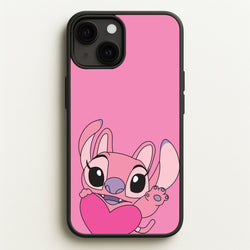 Holding Heart - Pink Alien  - Angel Stitch Phone Case for iPhone 13 Mini
