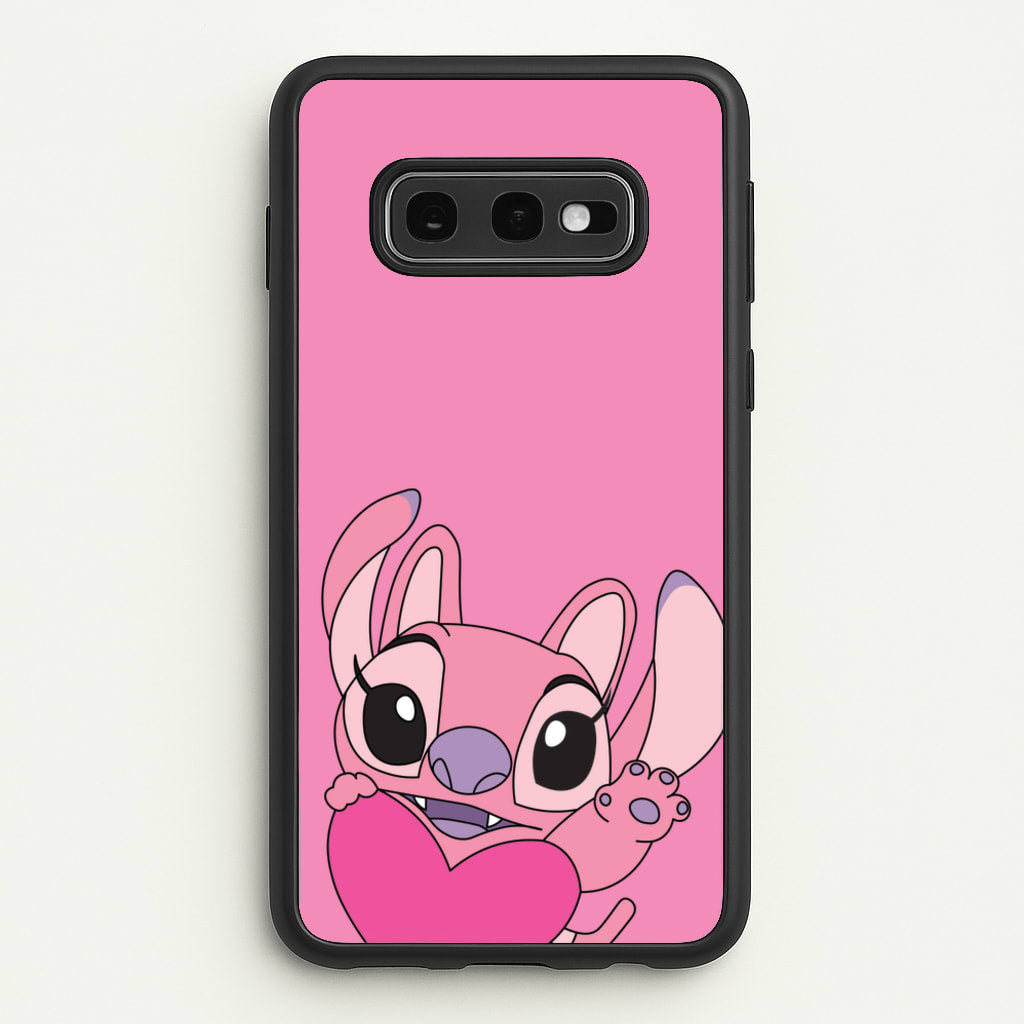 Holding Heart - Pink Alien  - Angel Stitch Phone Case for Galaxy S10e
