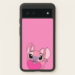 Holding Heart - Pink Alien  - Angel Stitch Phone Case for Google Pixel 6