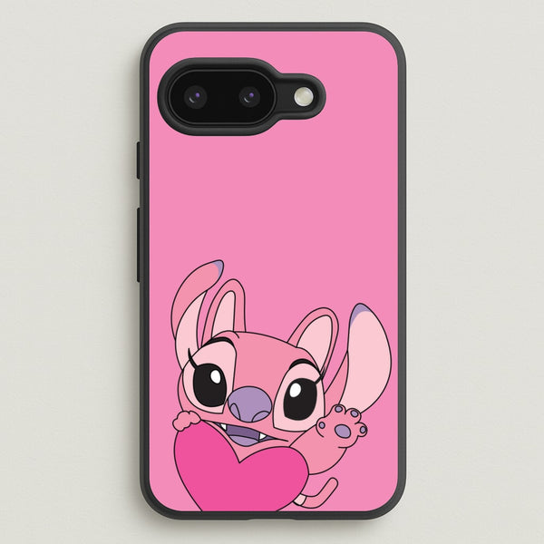 Holding Heart - Pink Alien  - Angel Stitch Phone Case for Google Pixel 9a