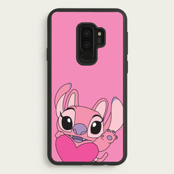 Holding Heart - Pink Alien  - Angel Stitch Phone Case for Galaxy S9 Plus