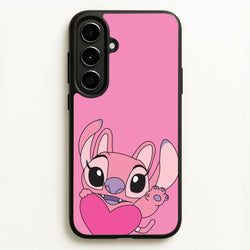 Holding Heart - Pink Alien  - Angel Stitch Phone Case for Galaxy A56
