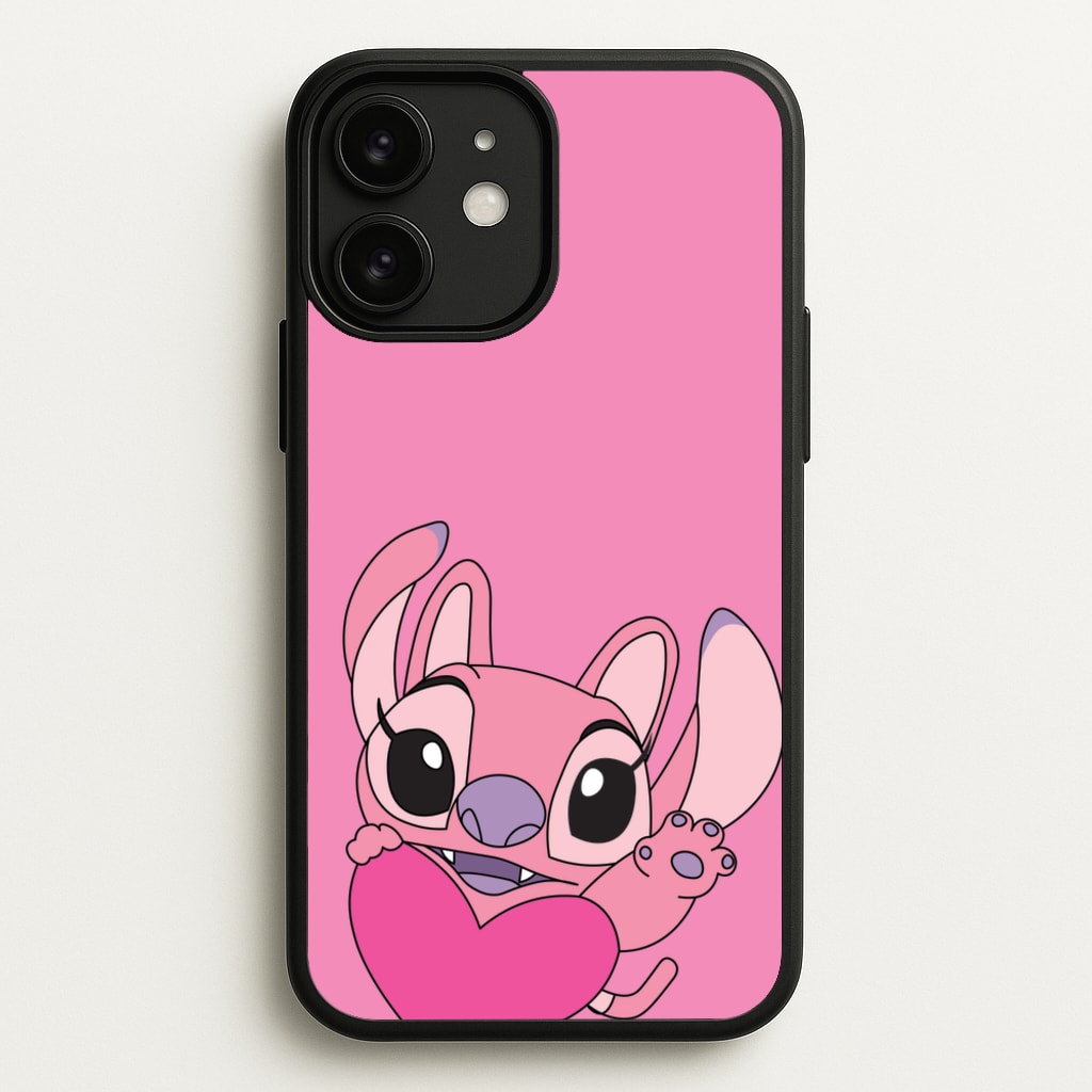 Holding Heart - Pink Alien  - Angel Stitch Phone Case for iPhone 11