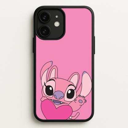 Holding Heart - Pink Alien  - Angel Stitch Phone Case for iPhone 11