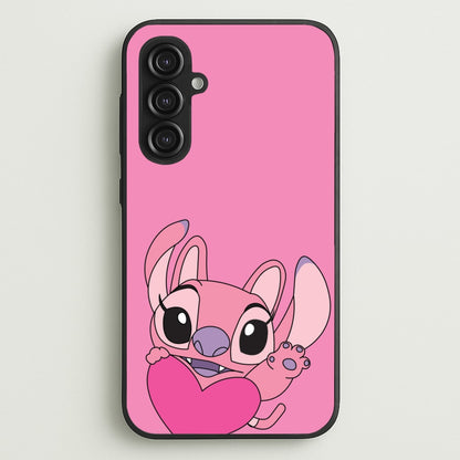Holding Heart - Pink Alien  - Angel Stitch Phone Case for Galaxy S23FE