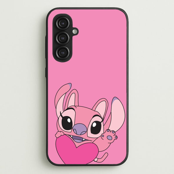 Holding Heart - Pink Alien  - Angel Stitch Phone Case for Galaxy S23FE