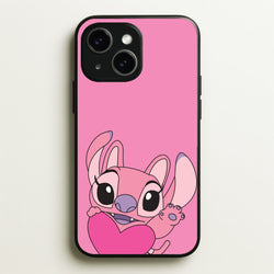 Holding Heart - Pink Alien  - Angel Stitch Phone Case for iPhone 14