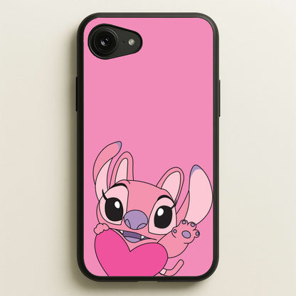 Holding Heart - Pink Alien  - Angel Stitch Phone Case for iPhone 16e