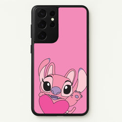 Holding Heart - Pink Alien  - Angel Stitch Phone Case for Galaxy S21 Ultra