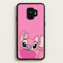 Holding Heart - Pink Alien  - Angel Stitch Phone Case for Galaxy S9