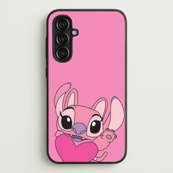 Holding Heart - Pink Alien  - Angel Stitch Phone Case for Galaxy A16