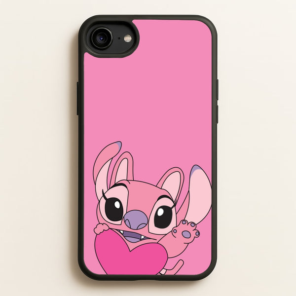 Holding Heart - Pink Alien  - Angel Stitch Phone Case for iPhone 6 / 7 / 8 / SE