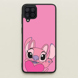 Holding Heart - Pink Alien  - Angel Stitch Phone Case for Galaxy A12