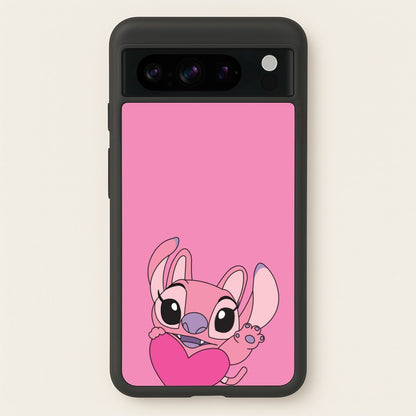 Holding Heart - Pink Alien  - Angel Stitch Phone Case for Google Pixel 8 Pro
