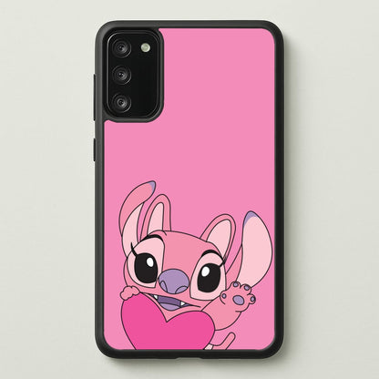 Holding Heart - Pink Alien  - Angel Stitch Phone Case for Galaxy A41