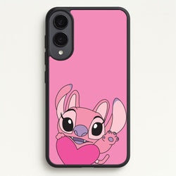 Holding Heart - Pink Alien  - Angel Stitch Phone Case for Galaxy S25 Edge