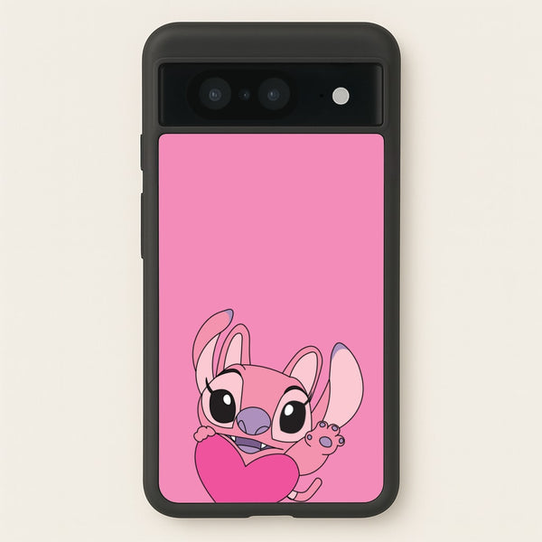 Holding Heart - Pink Alien  - Angel Stitch Phone Case for Google Pixel 8