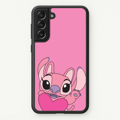 Holding Heart - Pink Alien  - Angel Stitch Phone Case for Galaxy S21FE