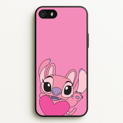 Holding Heart - Pink Alien  - Angel Stitch Phone Case for iPhone 5 / 5s / SE 2016