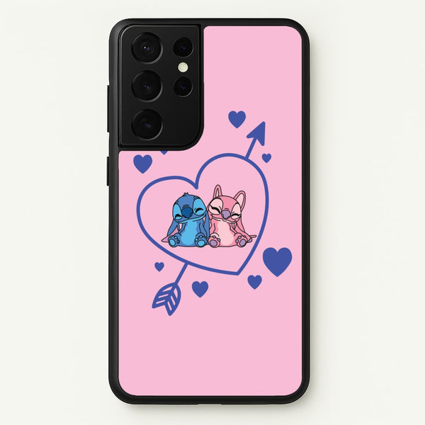 Arrow Heart - Pink Alien  - Angel Stitch Phone Case for Galaxy S21 Ultra