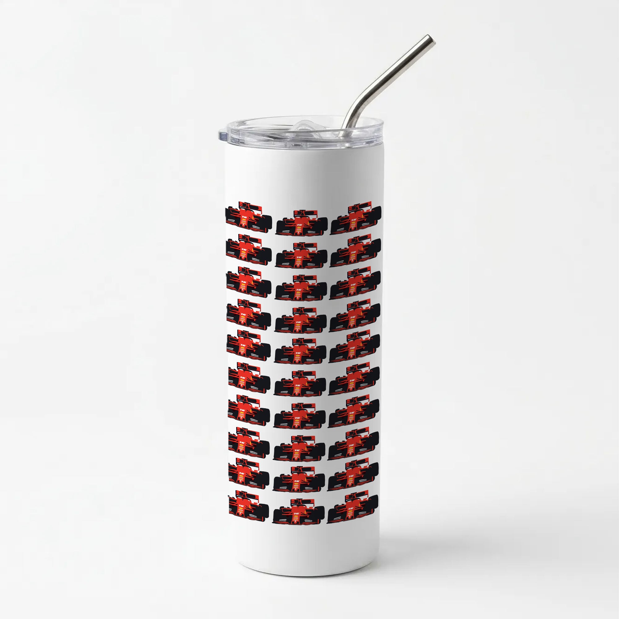 F1 Car Collage Skinny Tumbler