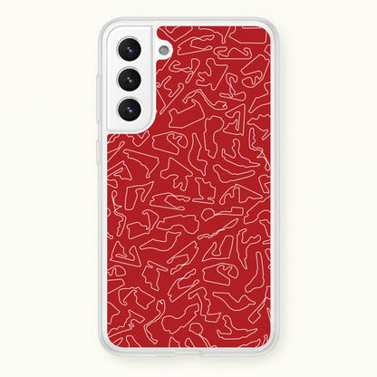 Track Outlines Red  - F1 Phone Case for Galaxy S21FE