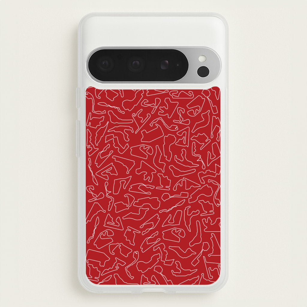 Track Outlines Red  - F1 Phone Case for Google Pixel 9 Pro XL